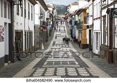 Plastered mosaic alleyways in Praia da Vitoria, Terceira Island, Azores, Portugal, Europe View Large Photo Image Stock Image - Plastered mosaic alleyways in Praia da Vitoria, Terceira Island, Azores, Portugal, Europe. Fotosearch