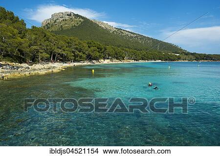 Platja Formentor, Cap Formentor, Port de Pollenca, Serra de Tramuntana, Majorca, Balearic Islands, Spain, Europe View Large Photo Image Picture - Platja Formentor, Cap Formentor, Port de Pollenca, Serra de Tramuntana, Majorca, Balearic Islands, Spain, Europe. Fotosearch