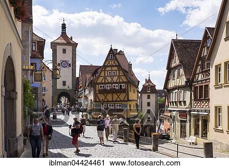 Plönlein with Siebersturm and Kobolzeller Tor, tower and old town gate, Rothenburg ob der Tauber, Middle Franconia, Franconia, Bavaria, Germany, Europe View Large Photo Image Stock Image - Plönlein with Siebersturm and Kobolzeller Tor, tower and old town gate, Rothenburg ob der Tauber, Middle Franconia, Franconia, Bavaria, Germany, Europe. Fotosearch