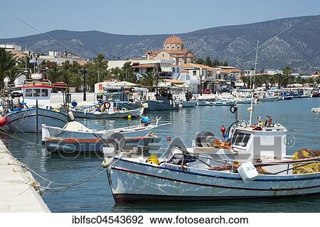 Port, Fishing boats, Kilada, Argolis, Peloponnese, Greece, Europe View Large Photo Image Stock Image - Port, Fishing boats, Kilada, Argolis, Peloponnese, Greece, Europe. Fotosearch