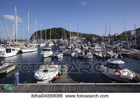 Stock Photograph - Port, Marina, Horta, Island of Faial, Azores, Portugal, Europe. Fotosearch