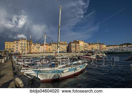 Stock Image - Port of St. Tropez, Var, Cote d' Azur, South of France, France, Europe. Fotosearch