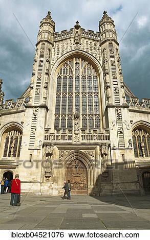 Stock Photograph - Portal Bath Abbey, abbey church, Bath, County Somerset, England, United Kingdom, Europe. Fotosearch