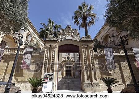 Portal of the Palazzo Vilhena, Natural History Museum, Mdina, Malta, Europe View Large Photo Image Stock Photo - Portal of the Palazzo Vilhena, Natural History Museum, Mdina, Malta, Europe. Fotosearch