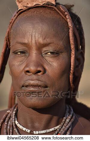 Stock Photo - Portrait of an old woman, Kaokoveld, Kunene, Namibia, Africa. Fotosearch
