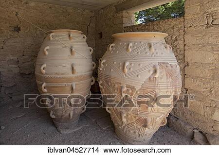 Pottery vessels, Palace of Knossos, ancient city of Knossos, Heraklion, Crete, Greece, Europe View Large Photo Image Picture - Pottery vessels, Palace of Knossos, ancient city of Knossos, Heraklion, Crete, Greece, Europe. Fotosearch