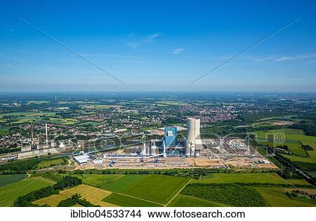 Picture - Power plant Datteln 4 under construction, coal power station, Datteln, Ruhr Area, North Rhine-Westphalia, Germany, Europe. Fotosearch