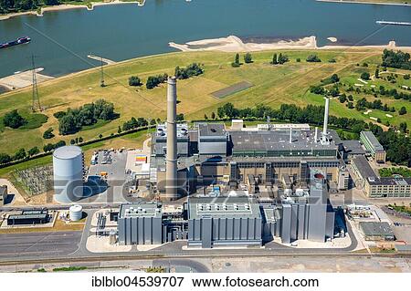 Power plant Lausward, coal power station, Rheinbogen, aerial photo, Düsseldorf, Rhineland, North Rhine-Westphalia, Germany, Europe View Large Photo Image Stock Photo - Power plant Lausward, coal power station, Rheinbogen, aerial photo, Düsseldorf, Rhineland, North Rhine-Westphalia, Germany, Europe. Fotosearch