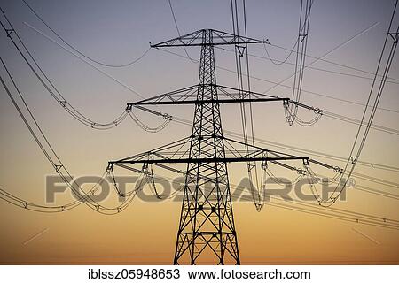 Power pole, power lines, Wolmirstedt, Saxony-Anhalt, Germany, Europe View Large Photo Image Stock Image - Power pole, power lines, Wolmirstedt, Saxony-Anhalt, Germany, Europe. Fotosearch