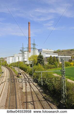 Power station EnBW, Walheim, Neckar valley, Baden-Wurtemberg, Germany, Europe View Large Photo Image Stock Photo - Power station EnBW, Walheim, Neckar valley, Baden-Wurtemberg, Germany, Europe. Fotosearch