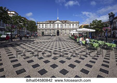 Praca Velha, back town hall, Paços do Concelho, Angra do Heroismo, UNESCO World Heritage Site, Terceira Island, Azores, Portugal, Europe View Large Photo Image Stock Image - Praca Velha, back town hall, Paços do Concelho, Angra do Heroismo, UNESCO World Heritage Site, Terceira Island, Azores, Portugal, Europe. Fotosearch