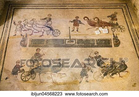 Pram races, antique Roman floor mosaic, Villa Casale, Villa Romana del Casale, Piazza Armerina, Sicily, Italy, Europe View Large Photo Image Stock Image - Pram races, antique Roman floor mosaic, Villa Casale, Villa Romana del Casale, Piazza Armerina, Sicily, Italy, Europe. Fotosearch