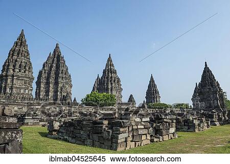 Stock Photography - Prambanan Hindu Temple, Stupas, Daerah Istimewa Yogyakarta, Java, Indonesia, Asia. Fotosearch