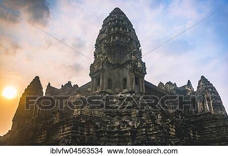 Prasat, Angkor Wat temple complex at sunrise, Angkor Wat, Angkor Archaeological Park, Siem Reap province, Cambodia, Asia View Large Photo Image Picture - Prasat, Angkor Wat temple complex at sunrise, Angkor Wat, Angkor Archaeological Park, Siem Reap province, Cambodia, Asia. Fotosearch
