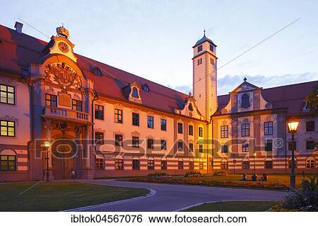 Princely Bishop's residence at dusk, Old Town, Augsburg, Swabia, Bavaria, Germany, Europe View Large Photo Image Stock Photograph - Princely Bishop's residence at dusk, Old Town, Augsburg, Swabia, Bavaria, Germany, Europe. Fotosearch