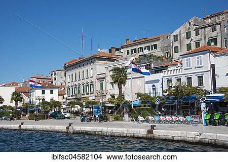 Promenade, Sibenik, Dalmatia, Croatia, Europe View Large Photo Image Picture - Promenade, Sibenik, Dalmatia, Croatia, Europe. Fotosearch