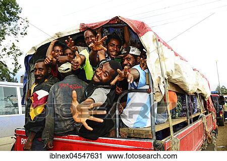 Stock Image - Public Bus, Goroka, Papua New Guinea, Oceania. Fotosearch