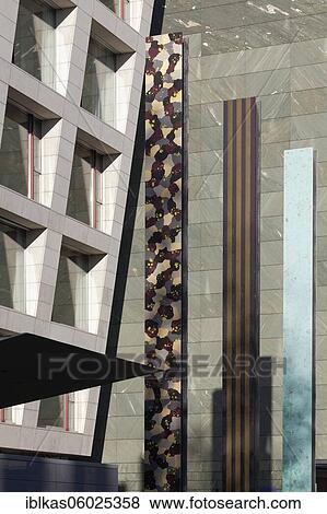 Stock Photo - Radisson Blu Media Harbour Hotel, design hotel, architect Erich Grimbacher, Media Harbour Düsseldorf, North Rhine-Westphalia, Germany, Europe. Fotosearch