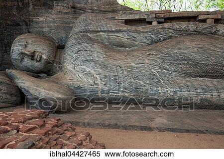 Reclining Buddha, Gal Vihara, Sacred City, Polonnaruwa, North Central Province, Sri Lanka, Asia View Large Photo Image Stock Photography - Reclining Buddha, Gal Vihara, Sacred City, Polonnaruwa, North Central Province, Sri Lanka, Asia. Fotosearch