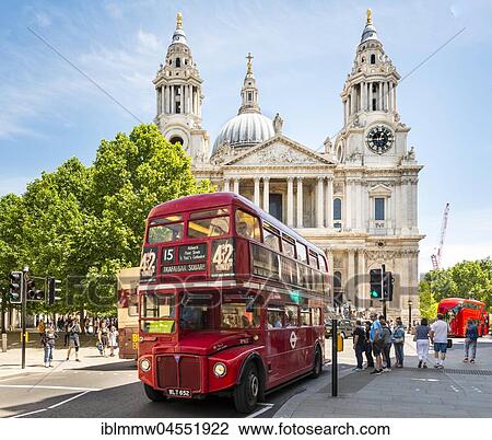 Red double deck bus, St. Paul's cathedral, London, England, United Kingdom, Europe View Large Photo Image Stock Image - Red double deck bus, St. Paul's cathedral, London, England, United Kingdom, Europe. Fotosearch