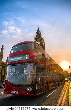 Red double decker bus in front of Big Ben, Houses of Parliament, backlit, Sunset, City of Westminster, London, London region, England, United Kingdom, Europe View Large Photo Image Picture - Red double decker bus in front of Big Ben, Houses of Parliament, backlit, Sunset, City of Westminster, London, London region, England, United Kingdom, Europe. Fotosearch