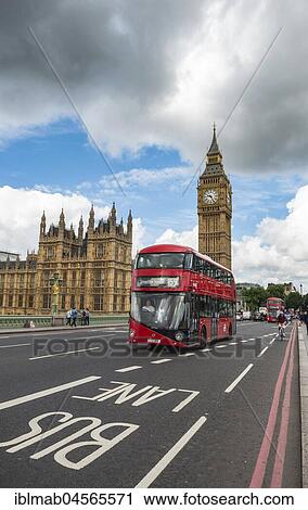 Red double-decker bus on the Westminster Bridge, Westminster Palace and Big Ben, London, England, Great Britain View Large Photo Image Stock Image - Red double-decker bus on the Westminster Bridge, Westminster Palace and Big Ben, London, England, Great Britain. Fotosearch