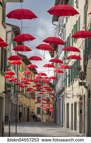 Red umbrellas as decoration in Hausergasse, old town, Pontassieve, Toscana, Italy, Europe View Large Photo Image Stock Image - Red umbrellas as decoration in Hausergasse, old town, Pontassieve, Toscana, Italy, Europe. Fotosearch