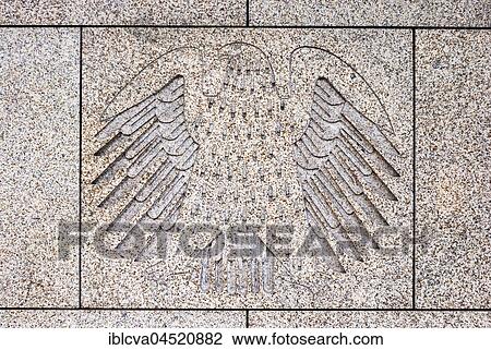Stock Image - Relief federal eagle, German Parliament, Berlin, Germany, Europe. Fotosearch