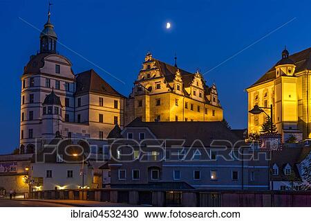 Renaissance castle, Neuburg castle, night shot, Neuburg on the Danube, Upper Bavaria, Bavaria, Germany, Europe View Large Photo Image Stock Image - Renaissance castle, Neuburg castle, night shot, Neuburg on the Danube, Upper Bavaria, Bavaria, Germany, Europe. Fotosearch