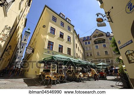 Restaurant Bratwurstherzl, church tower of Heilig-Geist-Kirche, Dreifaltigkeitsplatz, old town, Munich, Upper Bavaria, Bavaria, Germany, Europe View Large Photo Image Stock Image - Restaurant Bratwurstherzl, church tower of Heilig-Geist-Kirche, Dreifaltigkeitsplatz, old town, Munich, Upper Bavaria, Bavaria, Germany, Europe. Fotosearch