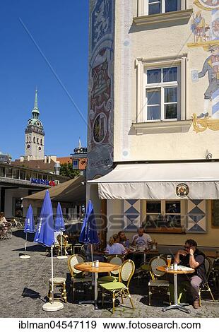 Restaurant Steirer at the Markt Hochreiter, Church of St. Peter, Viktualienmarkt, old town, Munich, Upper Bavaria, Bavaria, Germany, Europe View Large Photo Image Stock Photo - Restaurant Steirer at the Markt Hochreiter, Church of St. Peter, Viktualienmarkt, old town, Munich, Upper Bavaria, Bavaria, Germany, Europe. Fotosearch
