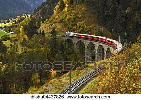 Rhaetian Railway, Schmitten-Tobel Viaduct, Filisur, Graubünden Canton, Switzerland, Europe View Large Photo Image Stock Photograph - Rhaetian Railway, Schmitten-Tobel Viaduct, Filisur, Graubünden Canton, Switzerland, Europe. Fotosearch