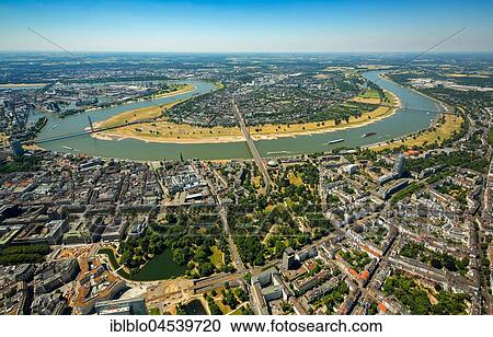 Rheinbogen with city, aerial Photo, Düsseldorf, Rhineland, North Rhine-Westphalia, Germany, Europe View Large Photo Image Stock Image - Rheinbogen with city, aerial Photo, Düsseldorf, Rhineland, North Rhine-Westphalia, Germany, Europe. Fotosearch