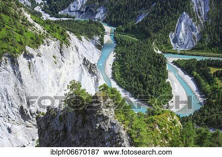 Rhine Gorge, Graubuenden, Switzerland, Europe View Large Photo Image Stock Photo - Rhine Gorge, Graubuenden, Switzerland, Europe. Fotosearch