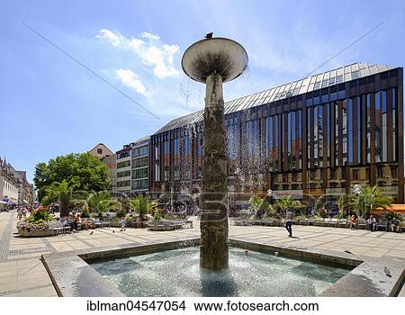 Richard-Strauss fountain, pedestrian zone, Neuhauser Straße, old town, Munich, Upper Bavaria, Bavaria, Germany, Europe View Large Photo Image Picture - Richard-Strauss fountain, pedestrian zone, Neuhauser Straße, old town, Munich, Upper Bavaria, Bavaria, Germany, Europe. Fotosearch