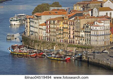 River Douro and historic old town of Ribeira, Porto, Portugal, Europe View Large Photo Image Picture - River Douro and historic old town of Ribeira, Porto, Portugal, Europe. Fotosearch