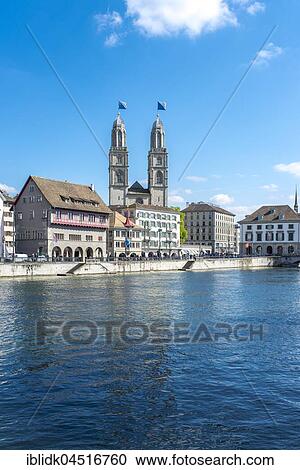 River Limmat, Limmatquai and Grossmünster, Zurich, Canton of Zurich, Switzerland, Europe View Large Photo Image Stock Image - River Limmat, Limmatquai and Grossmünster, Zurich, Canton of Zurich, Switzerland, Europe. Fotosearch