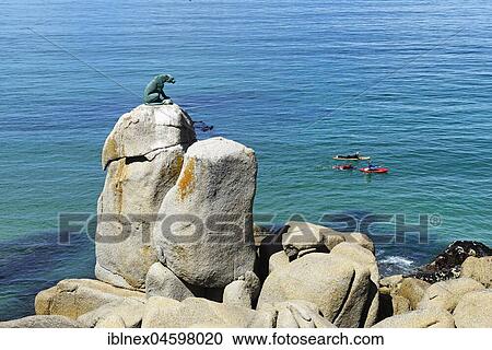 Rock with Leopard Sculpture by the Sea, Hout Bay, Cape Town, Western Cape South Africa View Large Photo Image Stock Image - Rock with Leopard Sculpture by the Sea, Hout Bay, Cape Town, Western Cape South Africa. Fotosearch