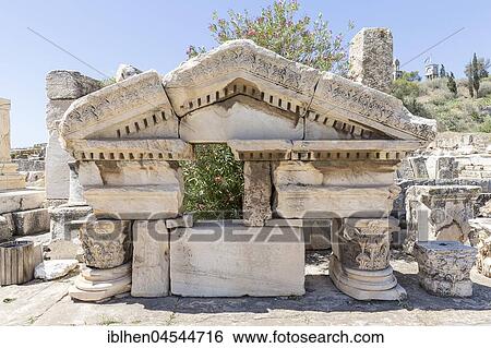 Stock Photograph - Roman remains in excavation site Eleusis, Greece, Europe. Fotosearch