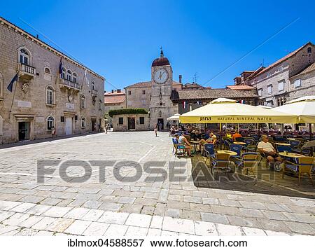 Romanesque church of St. John the Baptist, Cathedral Square in the Old Town of Trogir, UNESCO World Heritage Site, Split Region, Middle Dalmatia, Dalmatia, Adriatic Coast, Croatia, Europe View Large Photo Image Stock Photo - Romanesque church of St. John the Baptist, Cathedral Square in the Old Town of Trogir, UNESCO World Heritage Site, Split Region, Middle Dalmatia, Dalmatia, Adriatic Coast, Croatia, Europe. Fotosearch