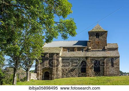 Romanesque church Saint-Pierre de Bredons, Albepierre Bredons, Cantal department, Auvergne Rhone Alpes, France, Europe View Large Photo Image Stock Photography - Romanesque church Saint-Pierre de Bredons, Albepierre Bredons, Cantal department, Auvergne Rhone Alpes, France, Europe. Fotosearch