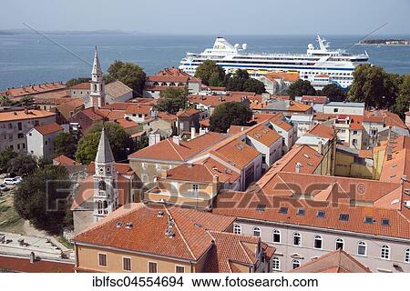 Roofs of the old town, rear cruiser, Zadar, Croatia, Europe View Large Photo Image Picture - Roofs of the old town, rear cruiser, Zadar, Croatia, Europe. Fotosearch