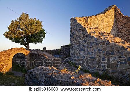 Ruin Löwenburg at sunrise, Siebengebirge, Bad Honnef, North Rhine-Westphalia, Germany, Europe View Large Photo Image Stock Image - Ruin Löwenburg at sunrise, Siebengebirge, Bad Honnef, North Rhine-Westphalia, Germany, Europe. Fotosearch