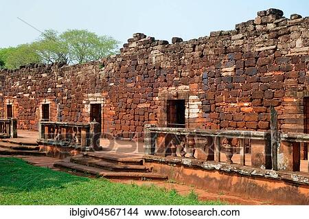 Picture - Ruins of the Jesuit Reduction San Ignacio Minì, UNESCO World Heritage Site, San Ignacio, Misiones, Argentina, South America. Fotosearch