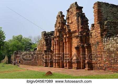Ruins of the Jesuit Reduction San Ignacio Minì, UNESCO World Heritage Site, San Ignacio, Misiones, Argentina, South America View Large Photo Image Stock Photo - Ruins of the Jesuit Reduction San Ignacio Minì, UNESCO World Heritage Site, San Ignacio, Misiones, Argentina, South America. Fotosearch
