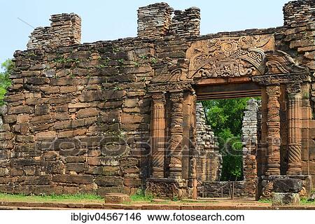 Stock Photograph - Ruins of the Jesuit Reduction San Ignacio Minì, UNESCO World Heritage Site, San Ignacio, Misiones, Argentina, South America. Fotosearch