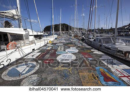 Sailor painted quay wall, harbour, marina, Horta, island of Faial, Azores, Portugal, Europe View Large Photo Image Stock Image - Sailor painted quay wall, harbour, marina, Horta, island of Faial, Azores, Portugal, Europe. Fotosearch