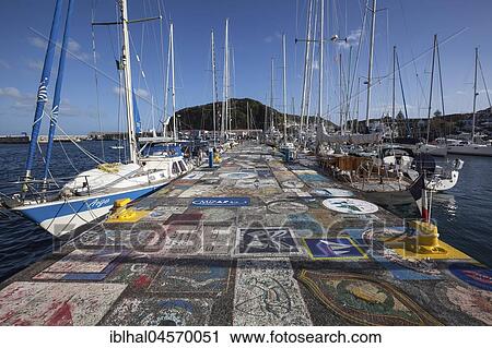 Sailor painted quay wall, harbour, marina, Horta, island of Faial, Azores, Portugal, Europe View Large Photo Image Stock Image - Sailor painted quay wall, harbour, marina, Horta, island of Faial, Azores, Portugal, Europe. Fotosearch