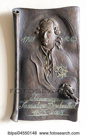 Stock Photo - Samuel von Brukenthal Memorial plaque, Sibiu, Romania, Europe. Fotosearch