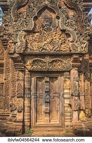 Sandstone entrance gate, Mandapa, detail, Shiva and Uma on Mount Kailash, Demon Ravana shaking its foundations, Khmer-Hindu Temple, Banteay Srei, Angkor Archaeological Park, Siem Reap Province, Cambodia, Asia View Large Photo Image Picture - Sandstone entrance gate, Mandapa, detail, Shiva and Uma on Mount Kailash, Demon Ravana shaking its foundations, Khmer-Hindu Temple, Banteay Srei, Angkor Archaeological Park, Siem Reap Province, Cambodia, Asia. Fotosearch